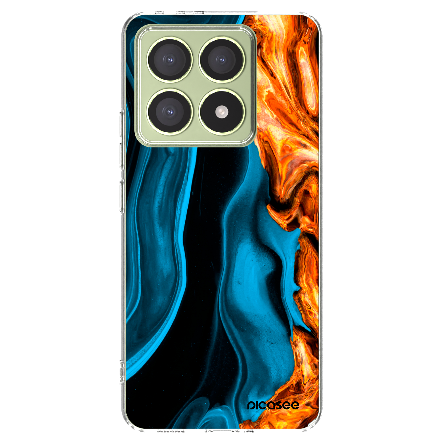 Picasee átlátszó szilikon tok az alábbi mobiltelefonokra Xiaomi 14T - Gold blue