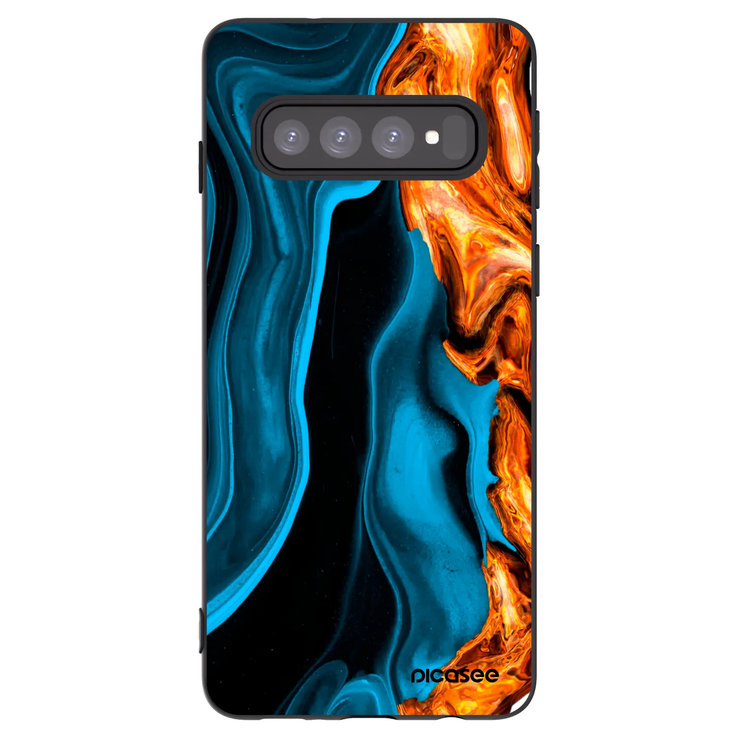 Picasee fekete szilikon tok az alábbi mobiltelefonokra Samsung Galaxy S10 G973 - Gold blue
