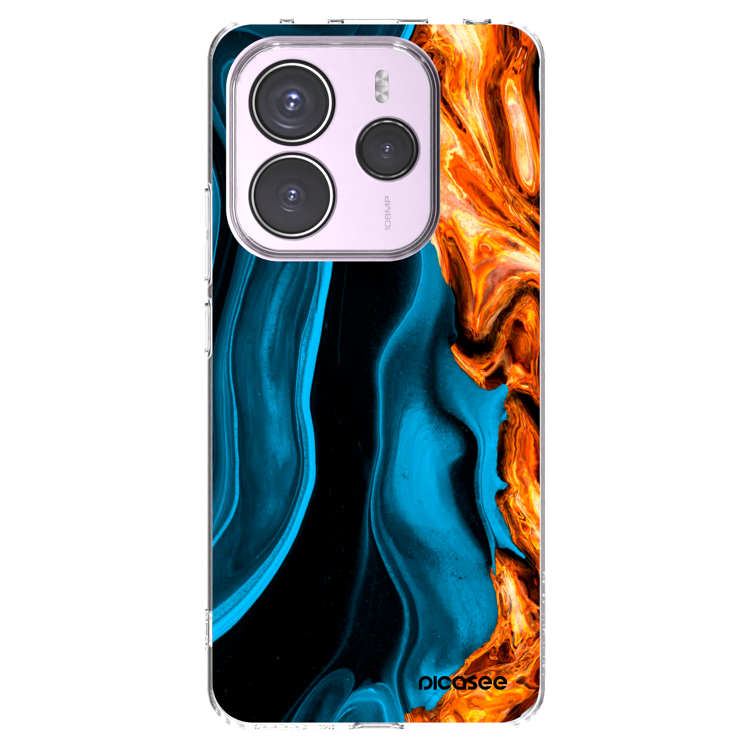 Picasee átlátszó szilikon tok az alábbi mobiltelefonokra Xiaomi Redmi Note 14 5G - Gold blue