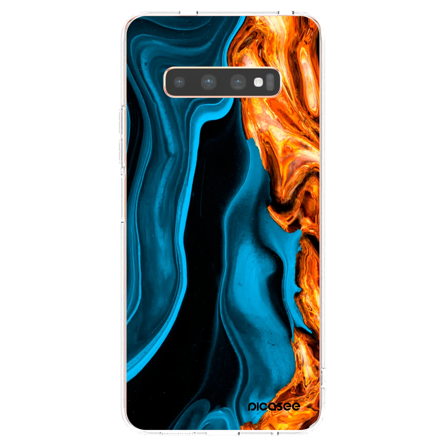 Picasee átlátszó szilikon tok az alábbi mobiltelefonokra Samsung Galaxy S10 Plus G975 - Gold blue