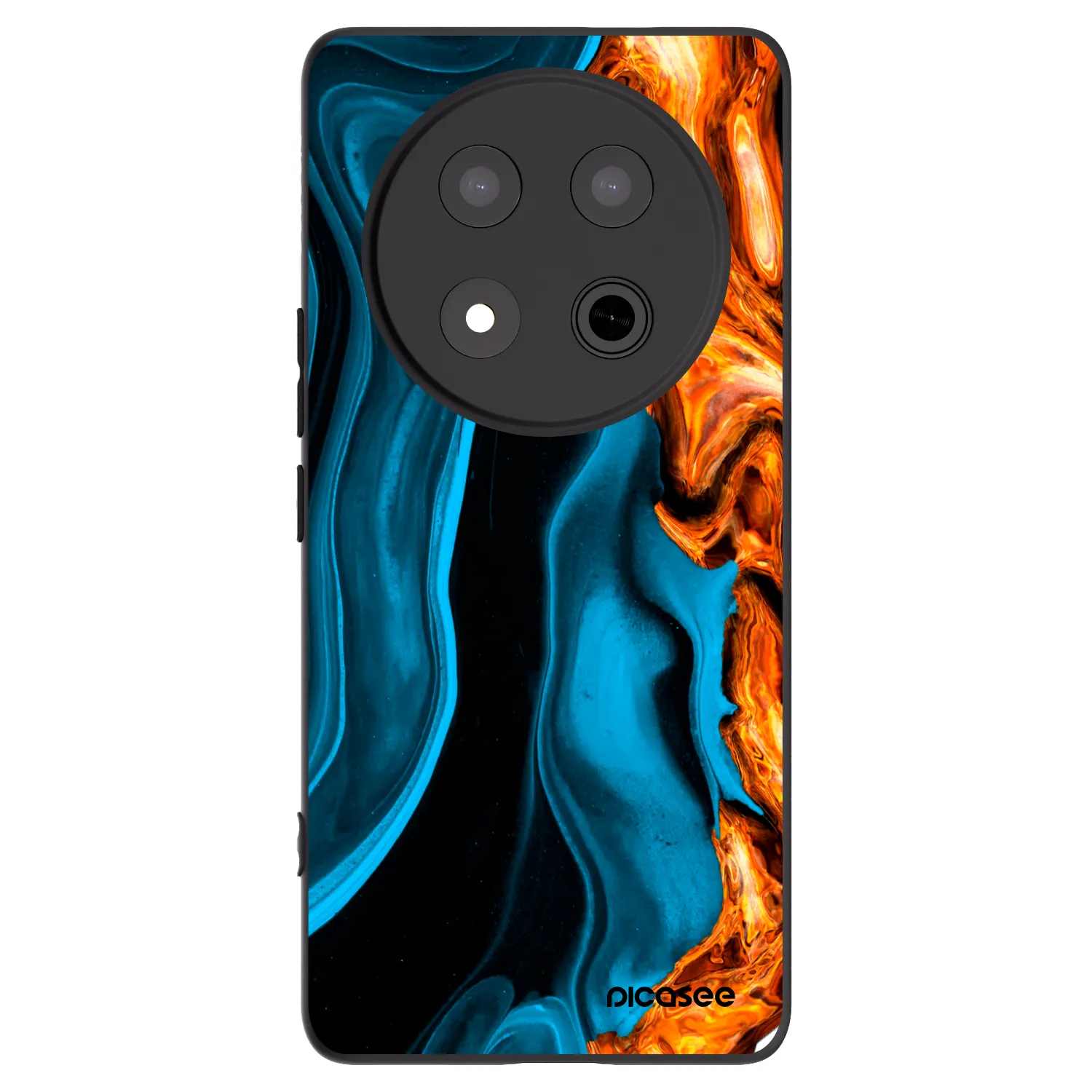 Picasee fekete szilikon tok az alábbi mobiltelefonokra Honor Magic7 Lite 5G - Gold blue