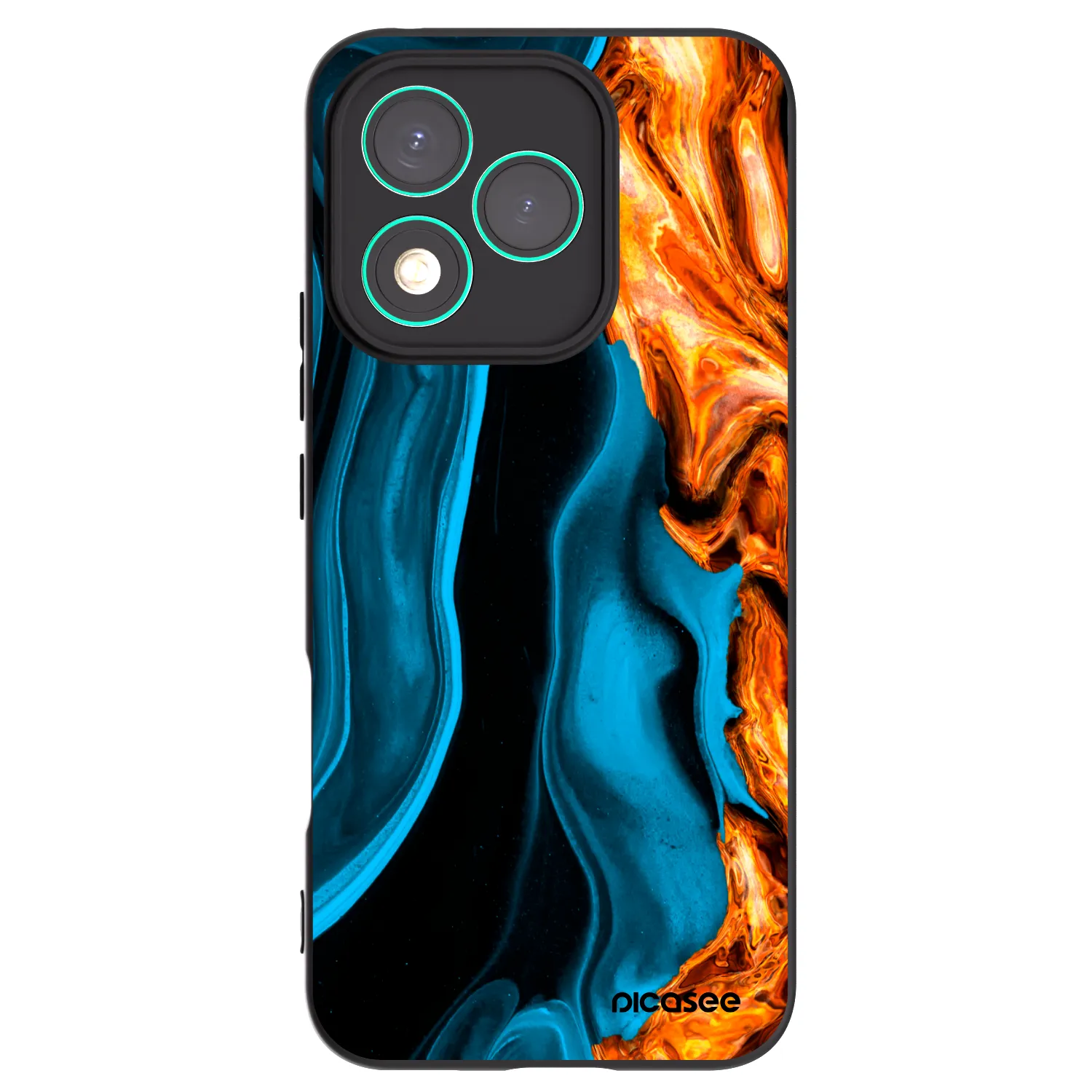 Picasee fekete szilikon tok az alábbi mobiltelefonokra Honor 400 Lite 5G - Gold blue