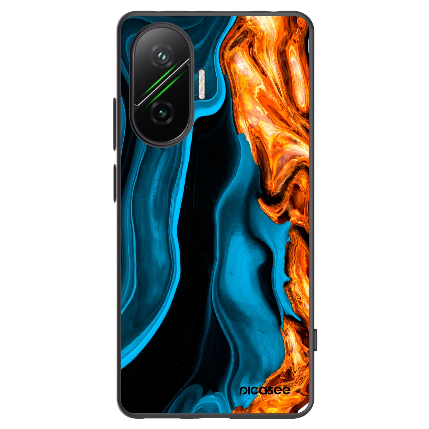 Picasee fekete szilikon tok az alábbi mobiltelefonokra Xiaomi Poco F7 Pro 5G - Gold blue