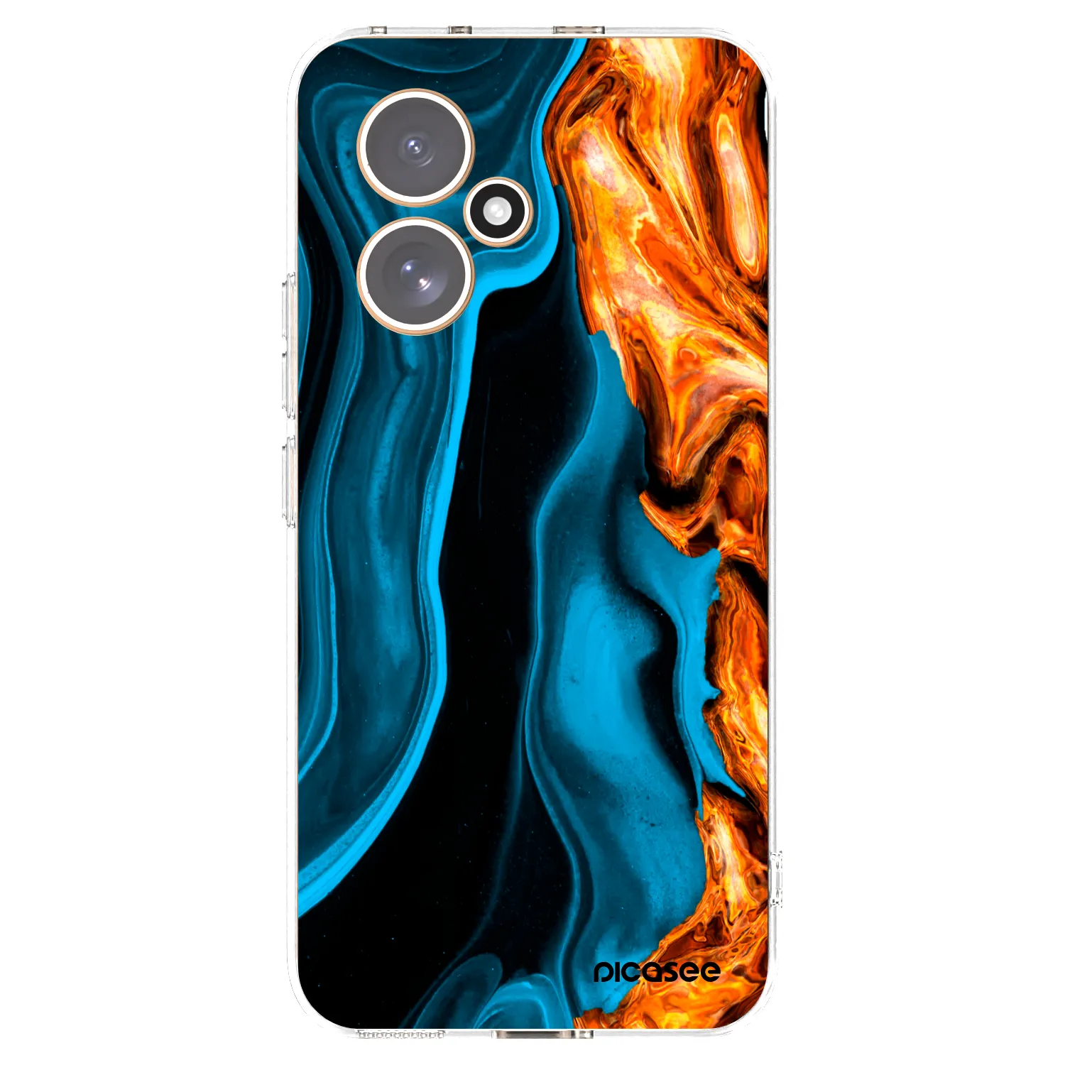 Picasee átlátszó szilikon tok az alábbi mobiltelefonokra Honor 400 5G - Gold blue