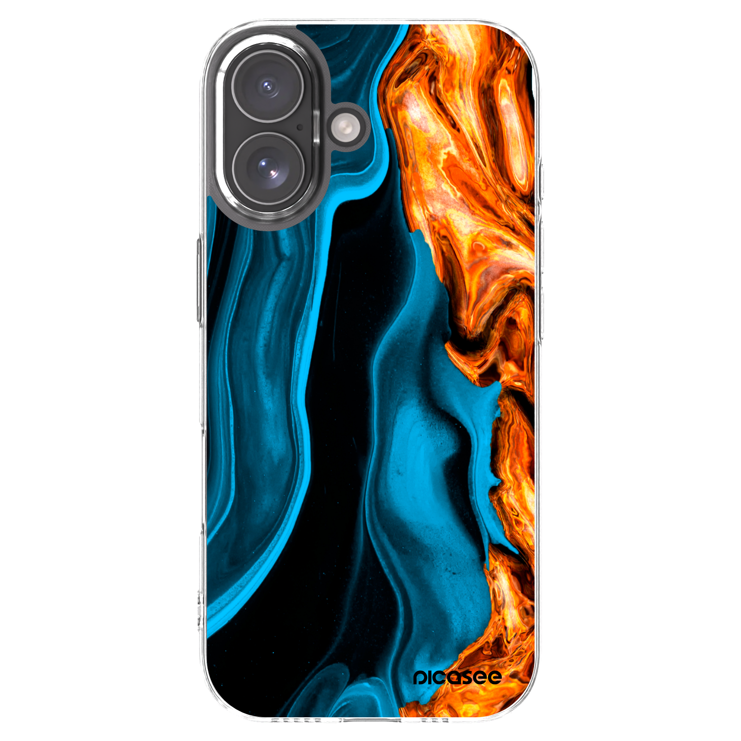 Picasee átlátszó szilikon tok az alábbi mobiltelefonokra Apple iPhone 17 - Gold blue