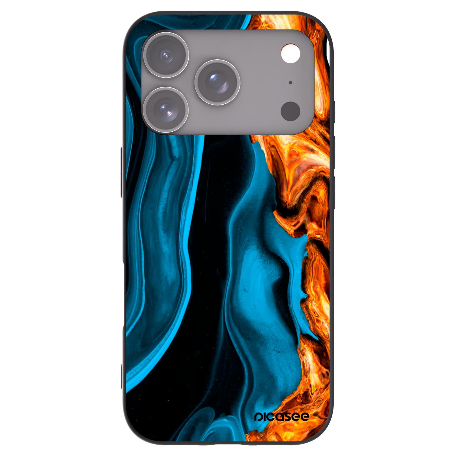 Picasee fekete szilikon tok az alábbi mobiltelefonokra Apple iPhone 17 Pro - Gold blue