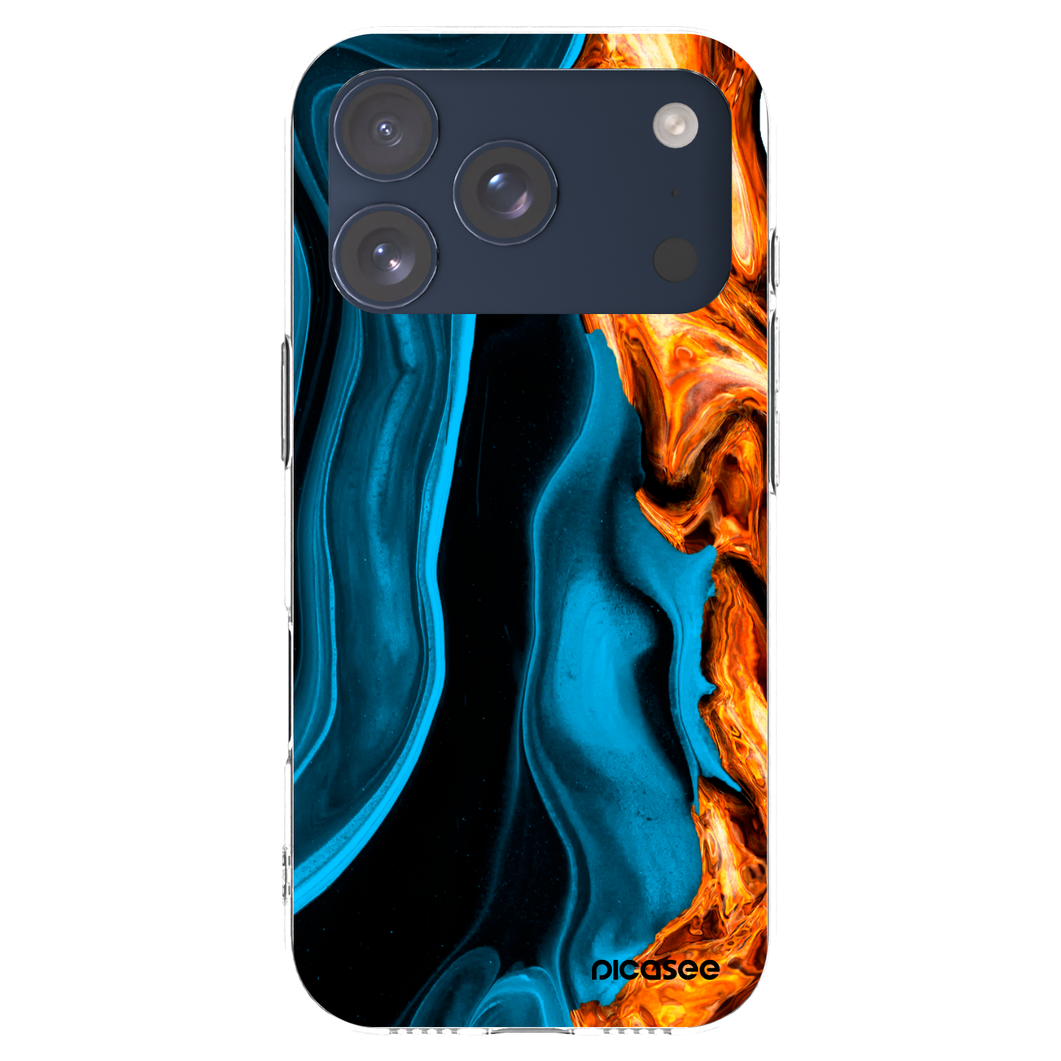 Picasee átlátszó szilikon tok az alábbi mobiltelefonokra Apple iPhone 17 Pro - Gold blue