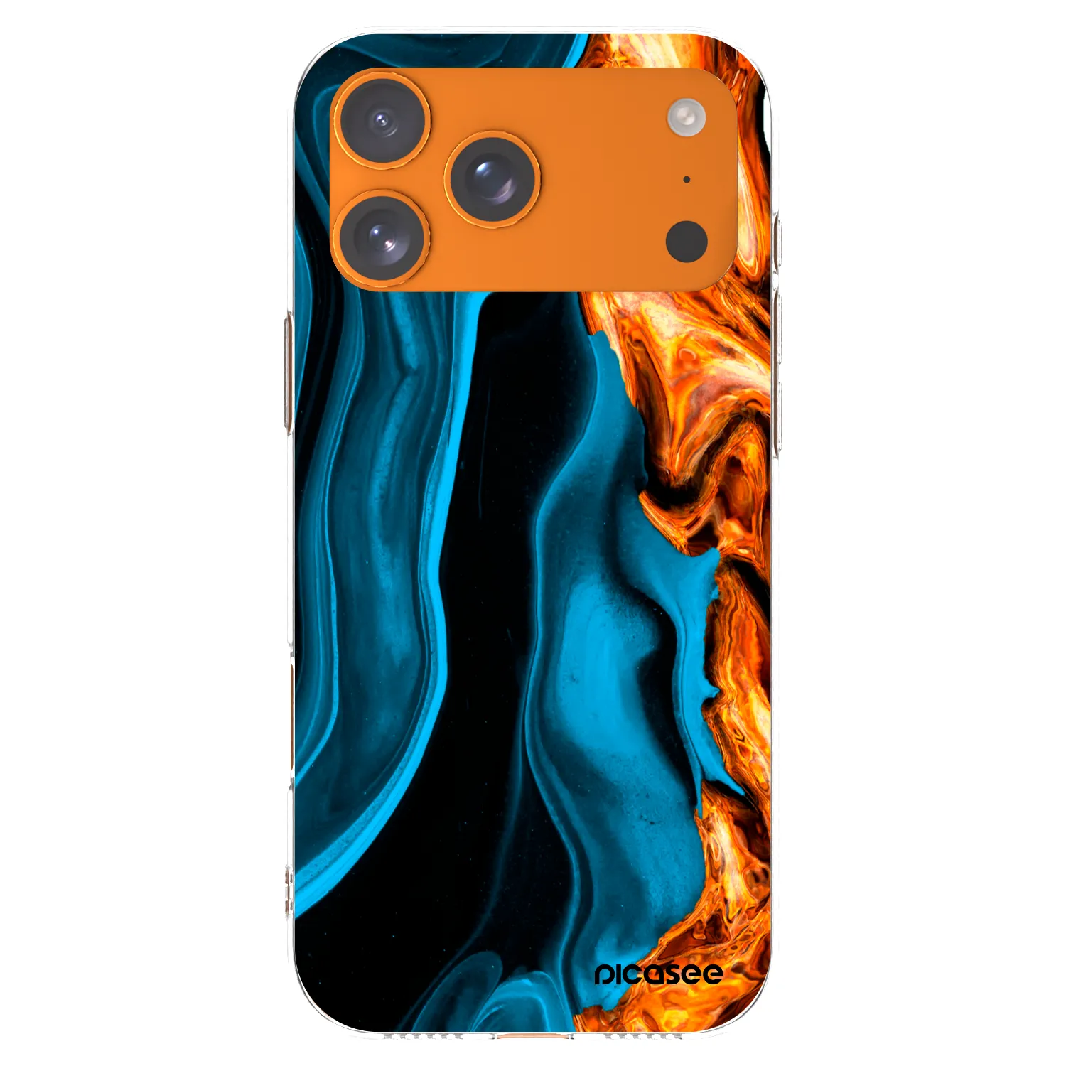 Picasee átlátszó szilikon tok az alábbi mobiltelefonokra Apple iPhone 17 Pro Max - Gold blue