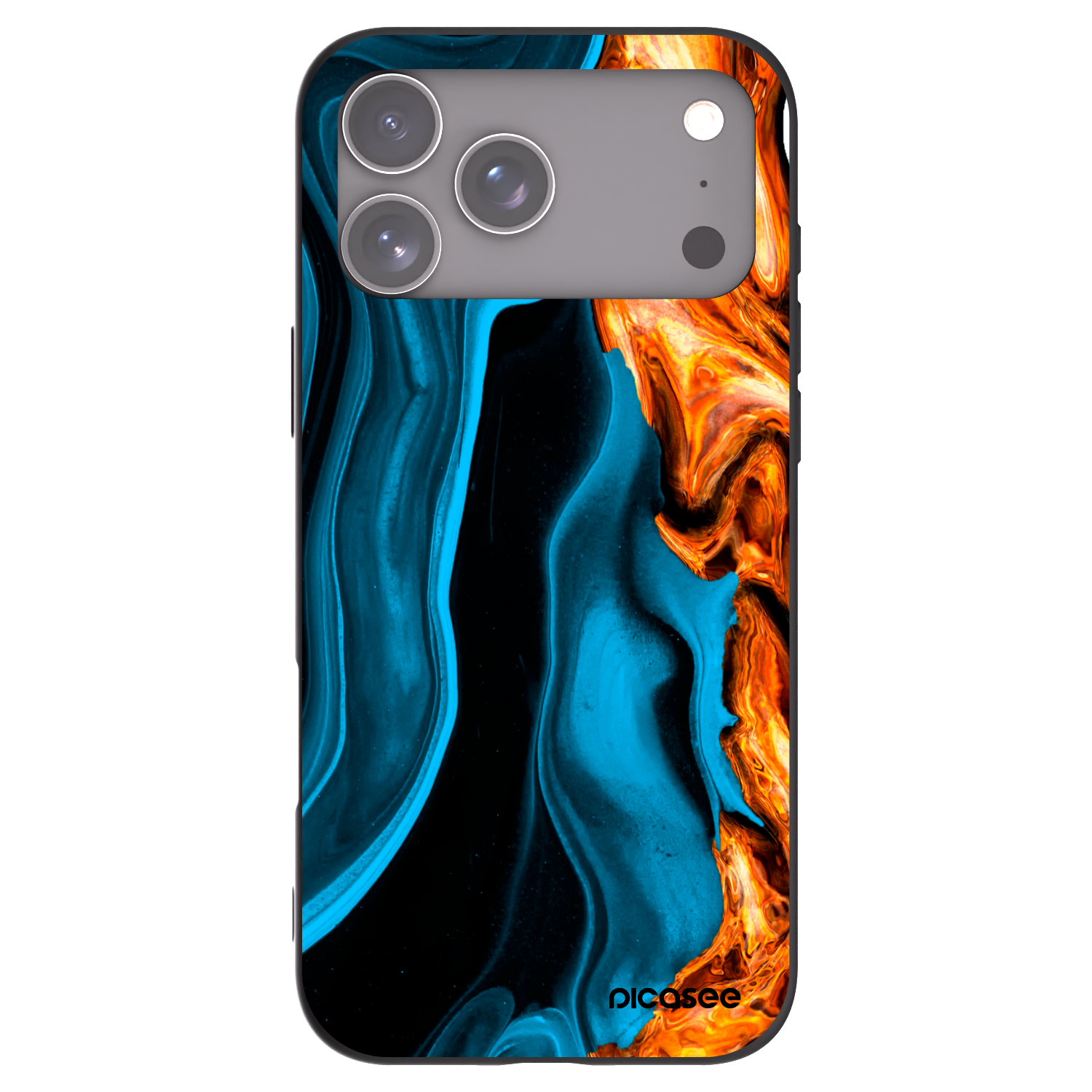 Picasee fekete szilikon tok az alábbi mobiltelefonokra Apple iPhone 17 Pro Max - Gold blue