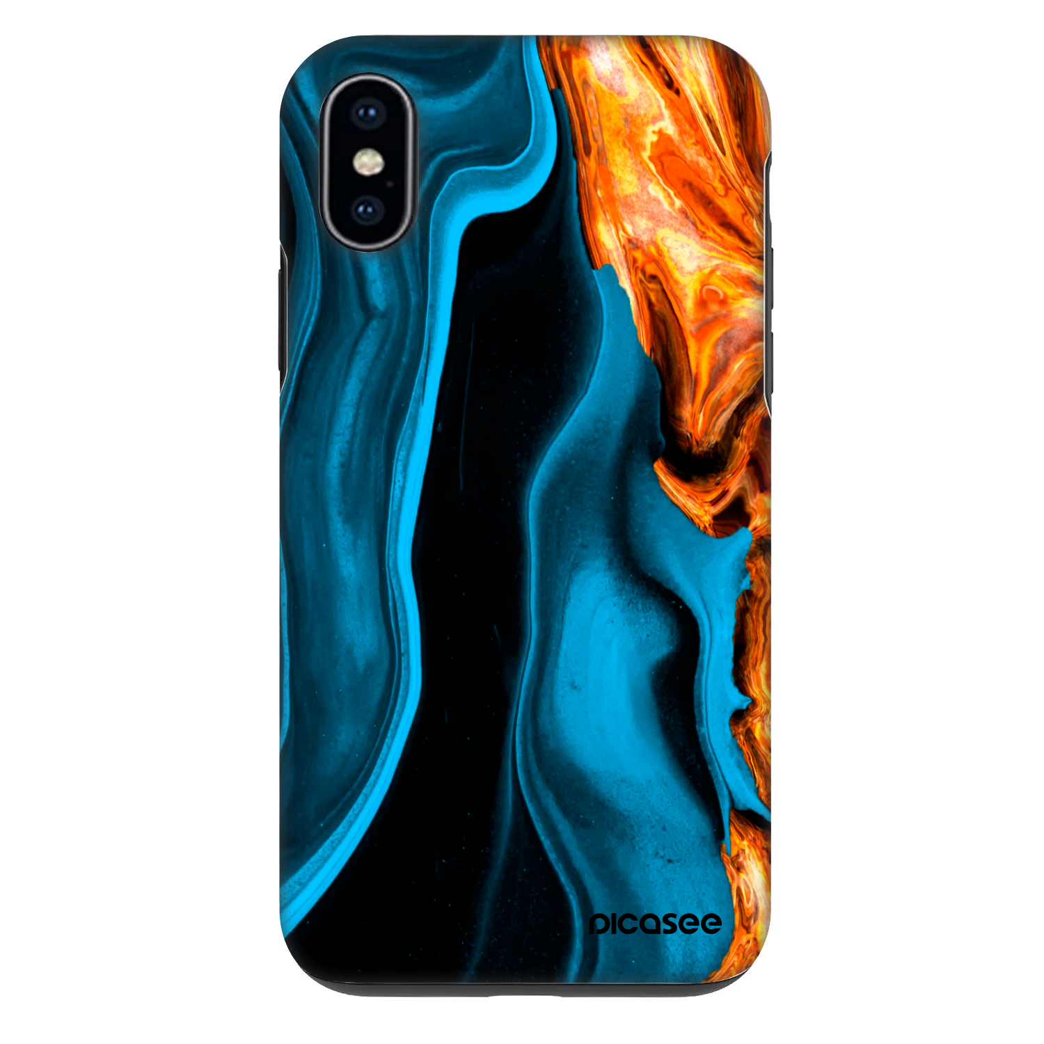 Picasee Fashion Case Apple iPhone X/XS - Gold blue