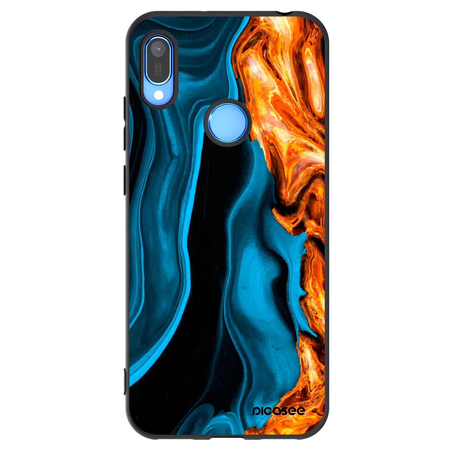 Picasee fekete szilikon tok az alábbi mobiltelefonokra Huawei Y6 2019 - Gold blue