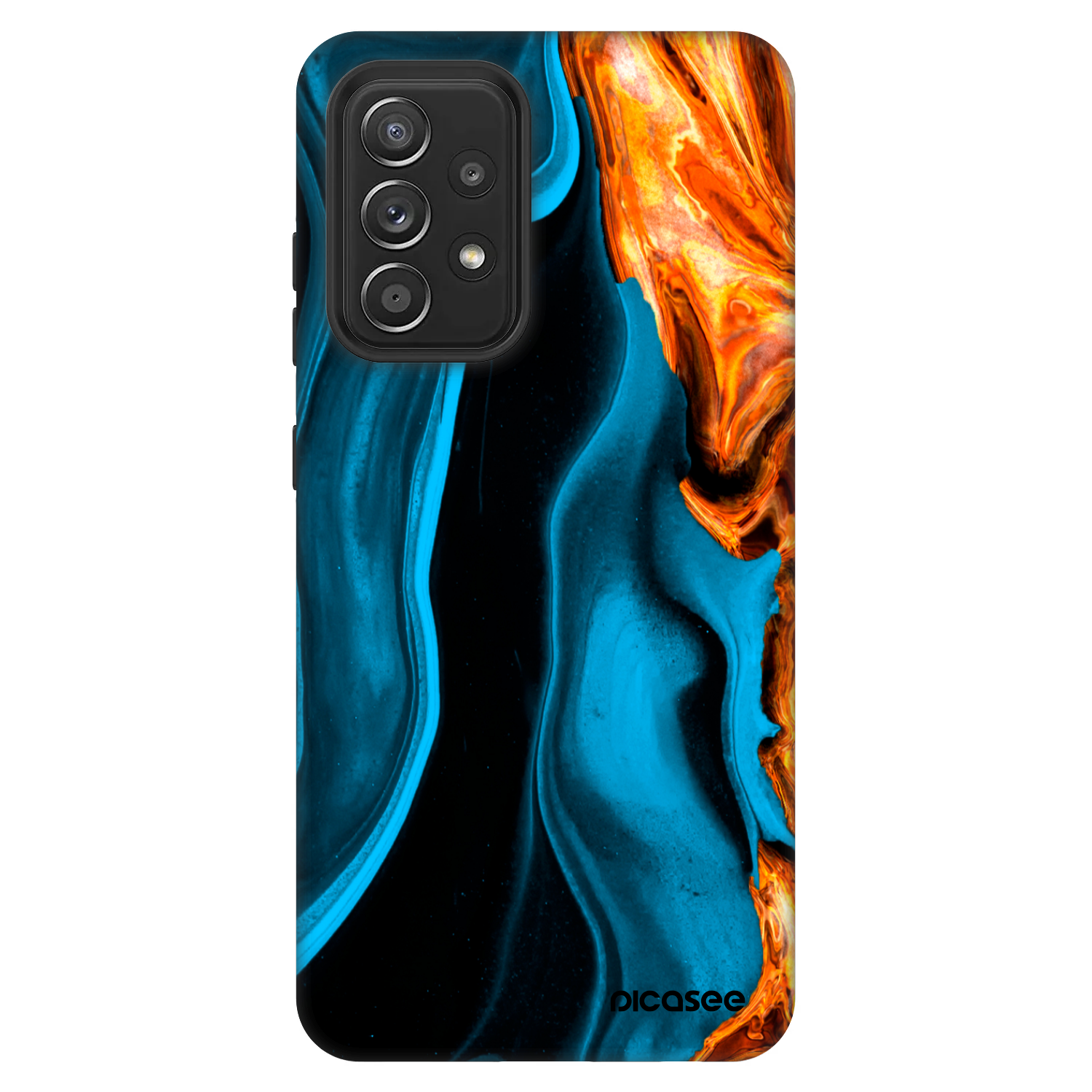 Picasee Fashion Case Samsung Galaxy A52 5G A525F - Gold blue