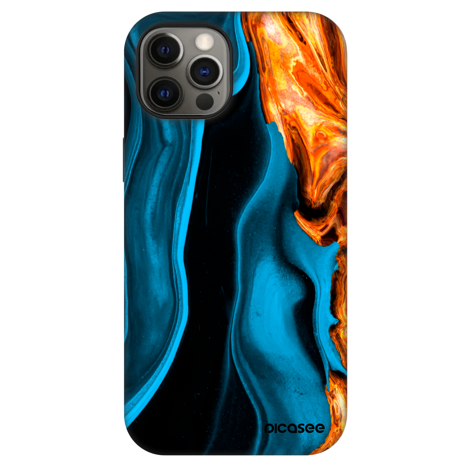 Picasee Fashion Case MagSafe Apple iPhone 12 Pro - Gold blue