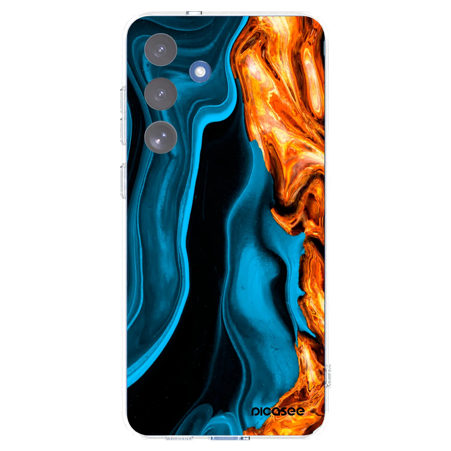 Picasee átlátszó szilikon tok az alábbi mobiltelefonokra Samsung Galaxy S25 FE 5G - Gold blue