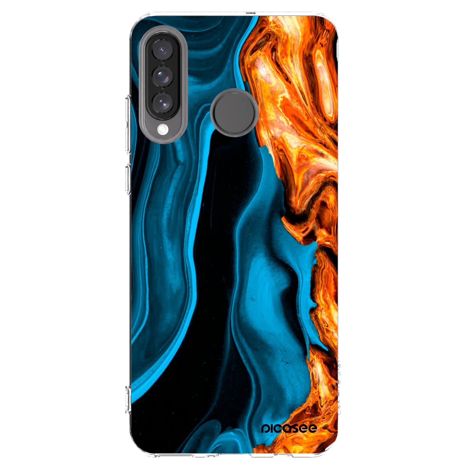 Picasee átlátszó szilikon tok az alábbi mobiltelefonokra Huawei P30 Lite - Gold blue