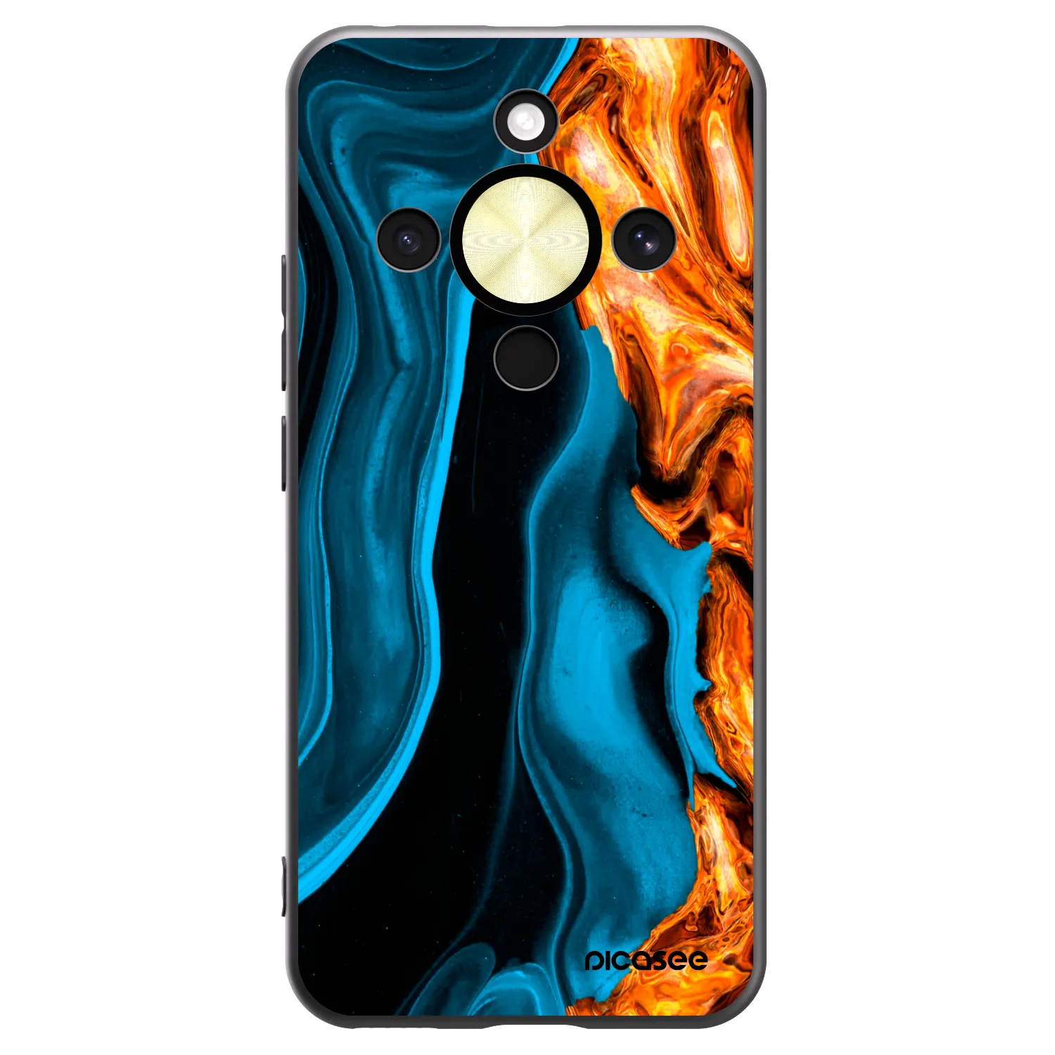 Picasee fekete szilikon tok az alábbi mobiltelefonokra Honor Magic8 Lite 5G - Gold blue