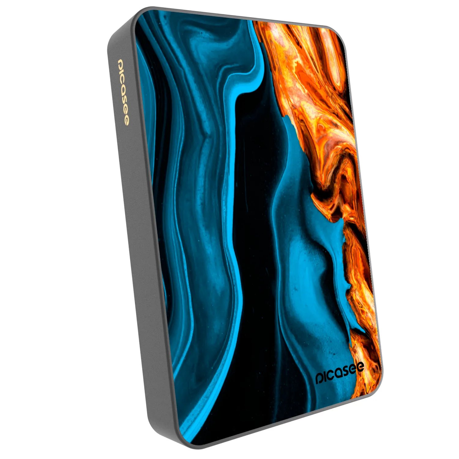 Picasee Powerbank MagSafe 10 000 mAh Szürke - Gold blue