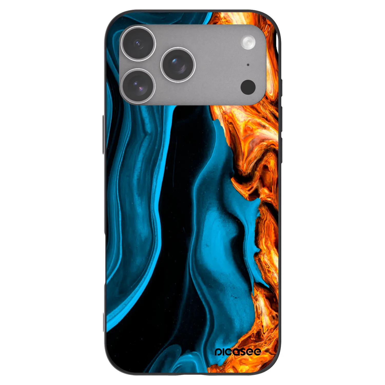 Picasee fekete szilikon tok az alábbi mobiltelefonokra Apple iPhone 18 Pro Max - Gold blue