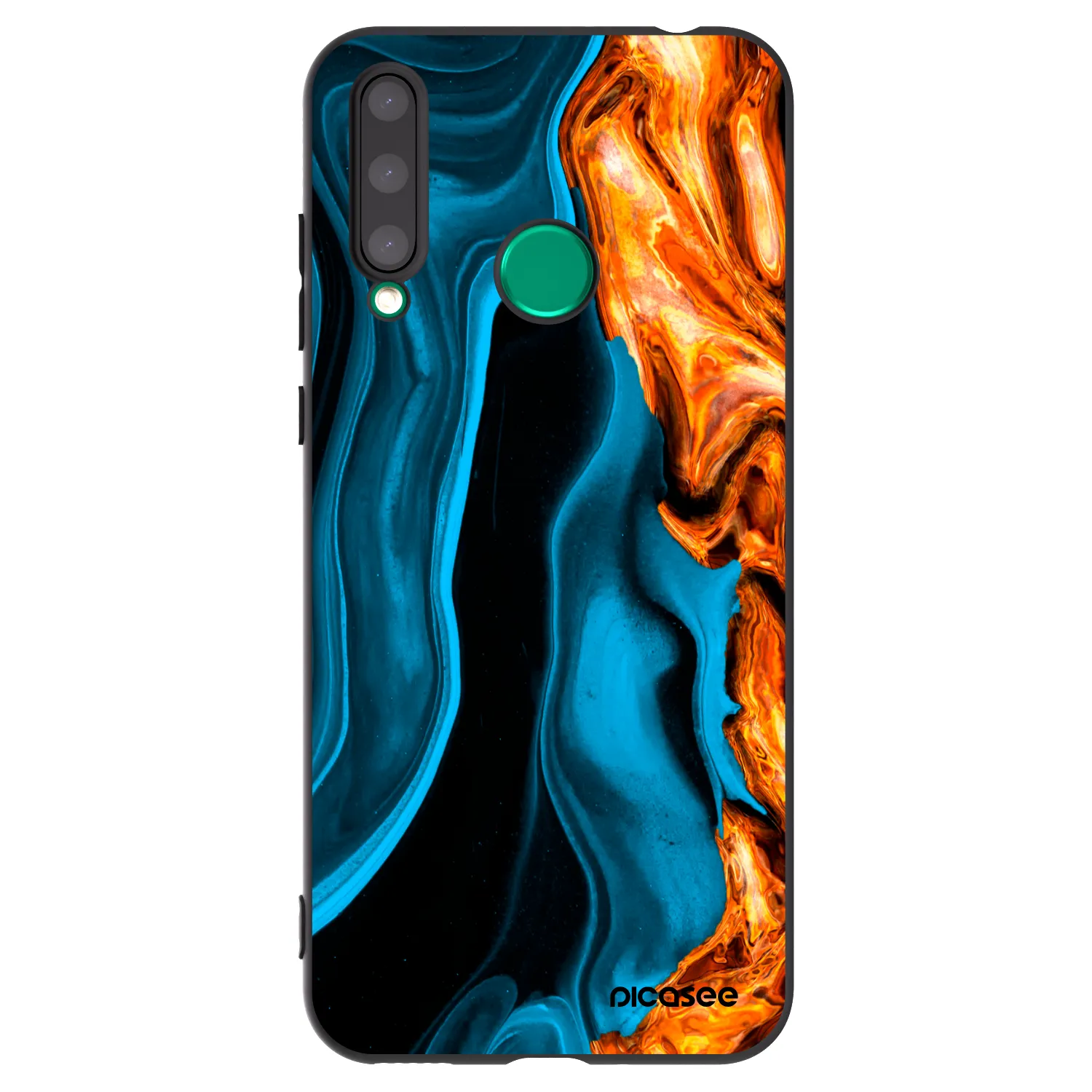 Picasee fekete szilikon tok az alábbi mobiltelefonokra Honor 20 Lite - Gold blue