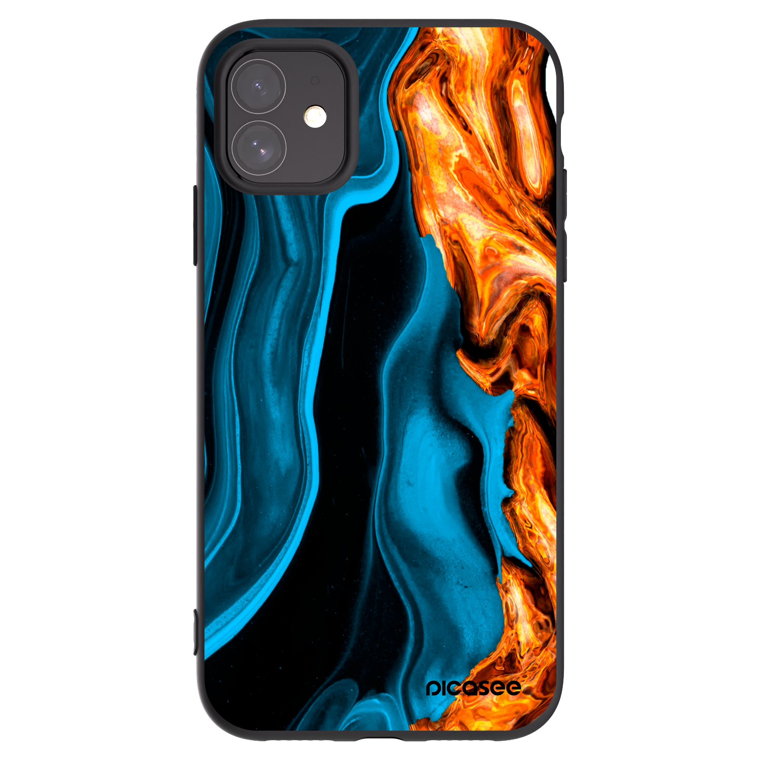 Picasee fekete szilikon tok az alábbi mobiltelefonokra Apple iPhone 11 - Gold blue