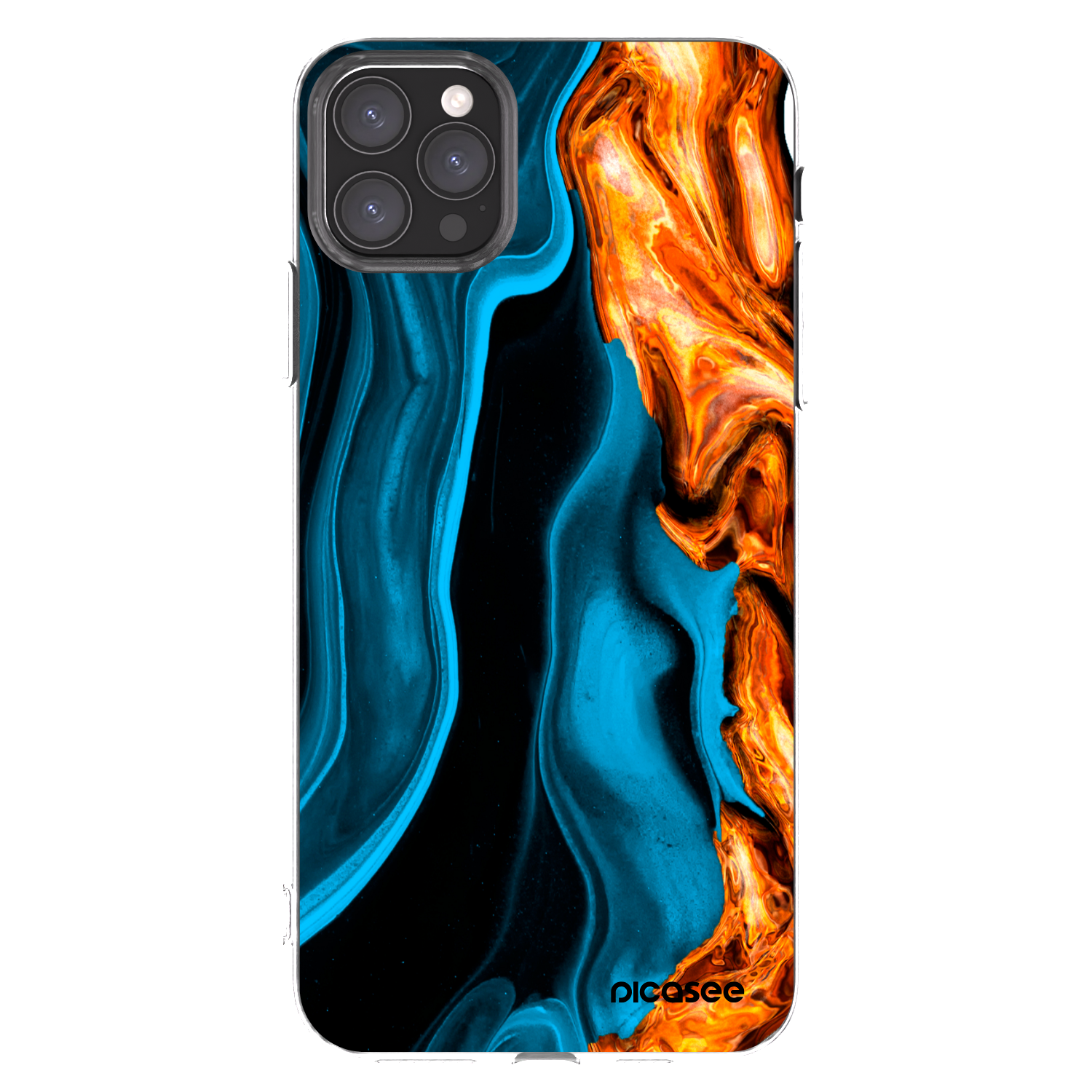 Picasee átlátszó szilikon tok az alábbi mobiltelefonokra Apple iPhone 11 Pro Max - Gold blue