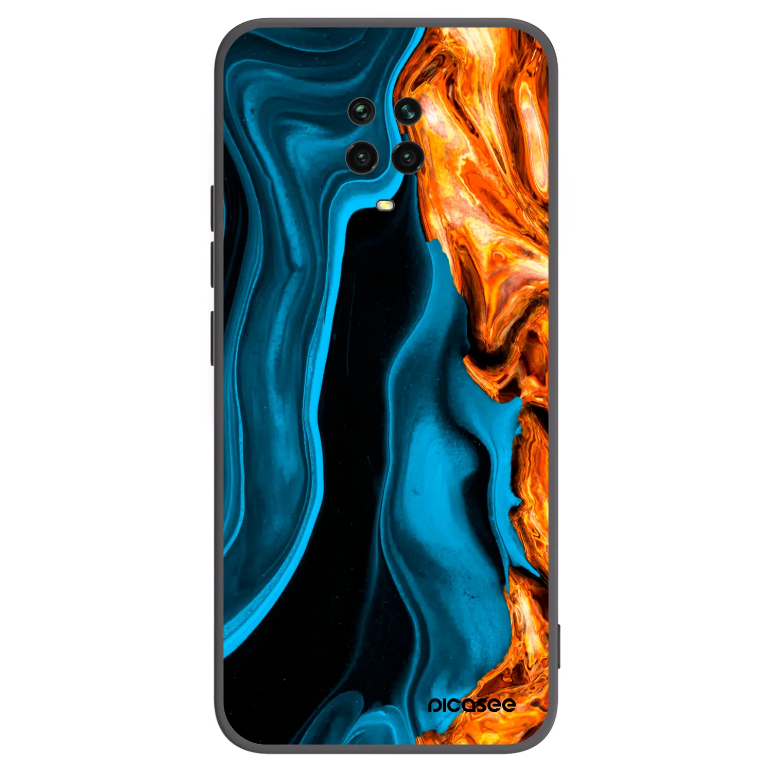 Picasee fekete szilikon tok az alábbi mobiltelefonokra Xiaomi Redmi Note 9S - Gold blue