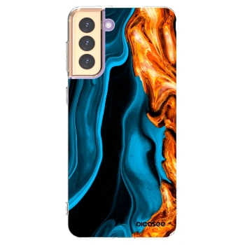 Picasee átlátszó szilikon tok az alábbi mobiltelefonokra Samsung Galaxy S21+ 5G G996F - Gold blue