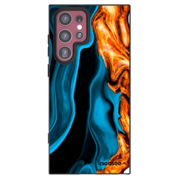 Picasee fekete szilikon tok az alábbi mobiltelefonokra Samsung Galaxy S22 Ultra 5G - Gold blue
