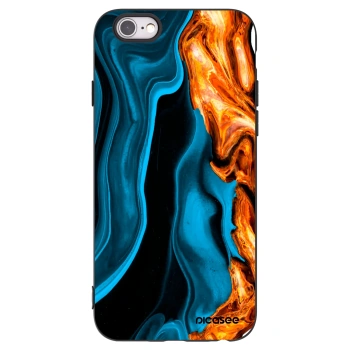 Picasee fekete szilikon tok az alábbi mobiltelefonokra Apple iPhone 6/6S - Gold blue