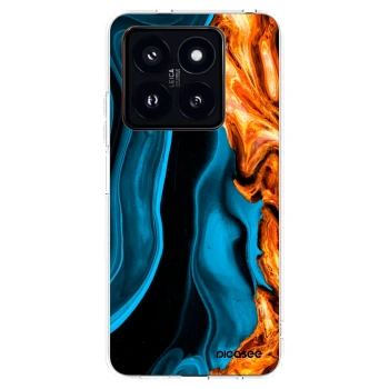 Picasee átlátszó szilikon tok az alábbi mobiltelefonokra Xiaomi 14 Pro - Gold blue