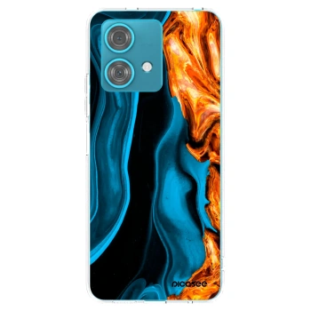 Picasee átlátszó szilikon tok az alábbi mobiltelefonokra Motorola Edge 40 Neo - Gold blue