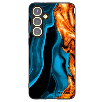 Picasee fekete szilikon tok az alábbi mobiltelefonokra Samsung Galaxy S24 FE S721B - Gold blue