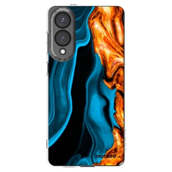Picasee átlátszó szilikon tok az alábbi mobiltelefonokra Samsung Galaxy S25 Edge 5G - Gold blue