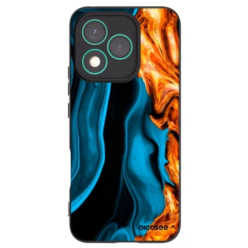 Picasee fekete szilikon tok az alábbi mobiltelefonokra Honor 400 Lite 5G - Gold blue
