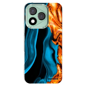 Picasee átlátszó szilikon tok az alábbi mobiltelefonokra Honor 400 Lite 5G - Gold blue