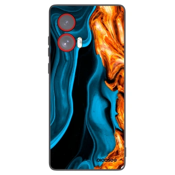 Picasee fekete szilikon tok az alábbi mobiltelefonokra Motorola Edge 50 Fusion - Gold blue