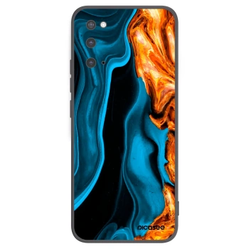 Picasee fekete szilikon tok az alábbi mobiltelefonokra Samsung Galaxy S20 G980F - Gold blue