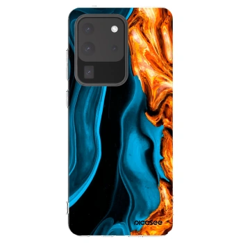 Picasee átlátszó szilikon tok az alábbi mobiltelefonokra Samsung Galaxy S20 Ultra 5G G988F - Gold blue
