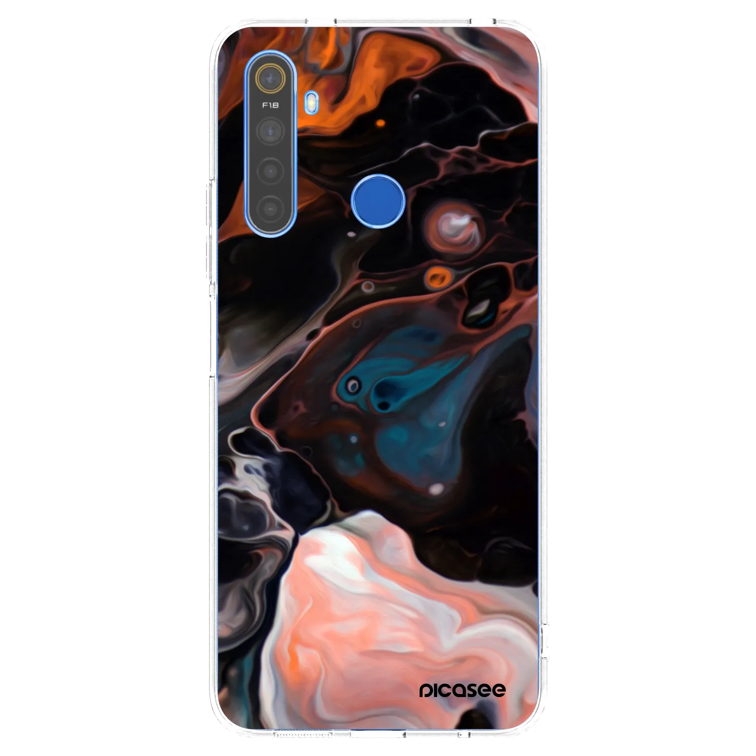 Picasee átlátszó szilikon tok az alábbi mobiltelefonokra Realme 5 - Cream
