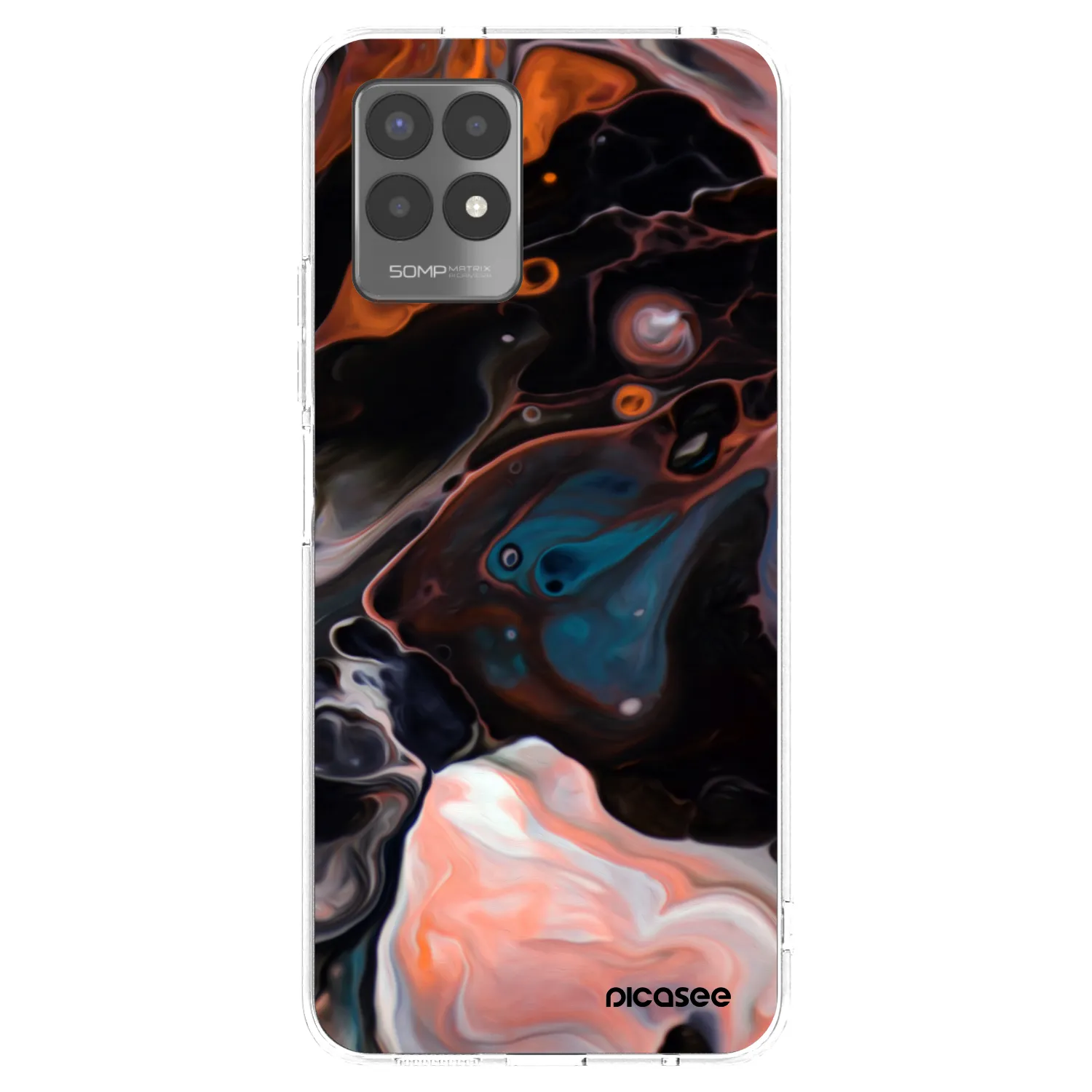 Picasee átlátszó szilikon tok az alábbi mobiltelefonokra Realme 8i - Cream