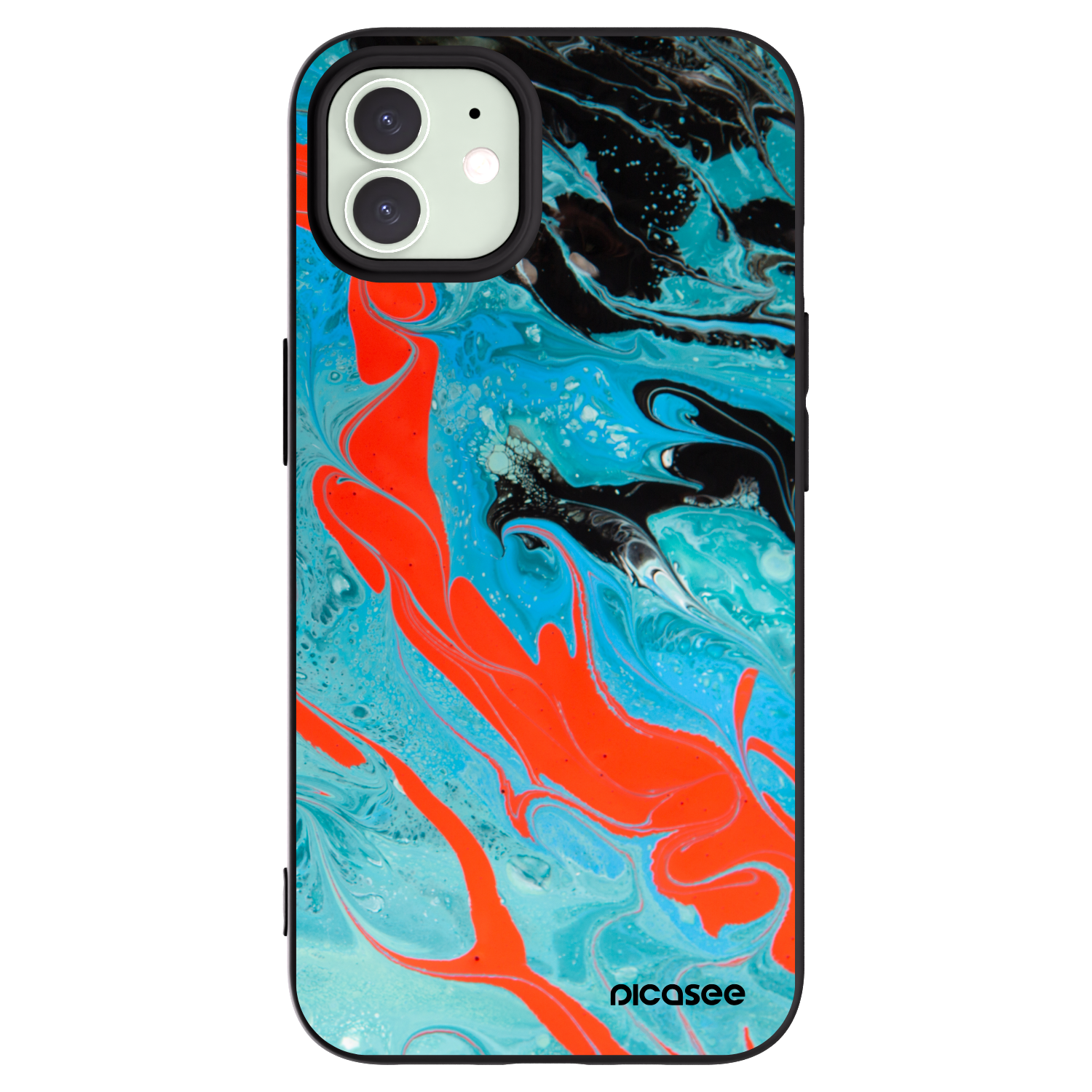 Picasee fekete szilikon tok az alábbi mobiltelefonokra Apple iPhone 12 Pro - Blue Magma