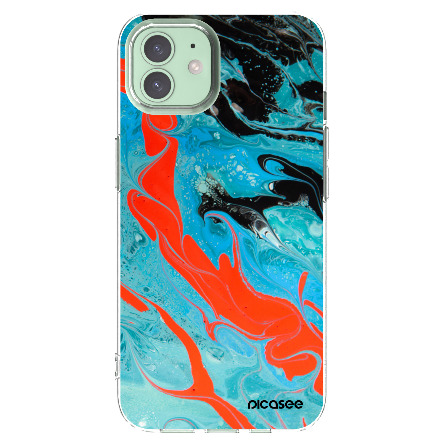 Picasee átlátszó szilikon tok az alábbi mobiltelefonokra Apple iPhone 12 Pro - Blue Magma