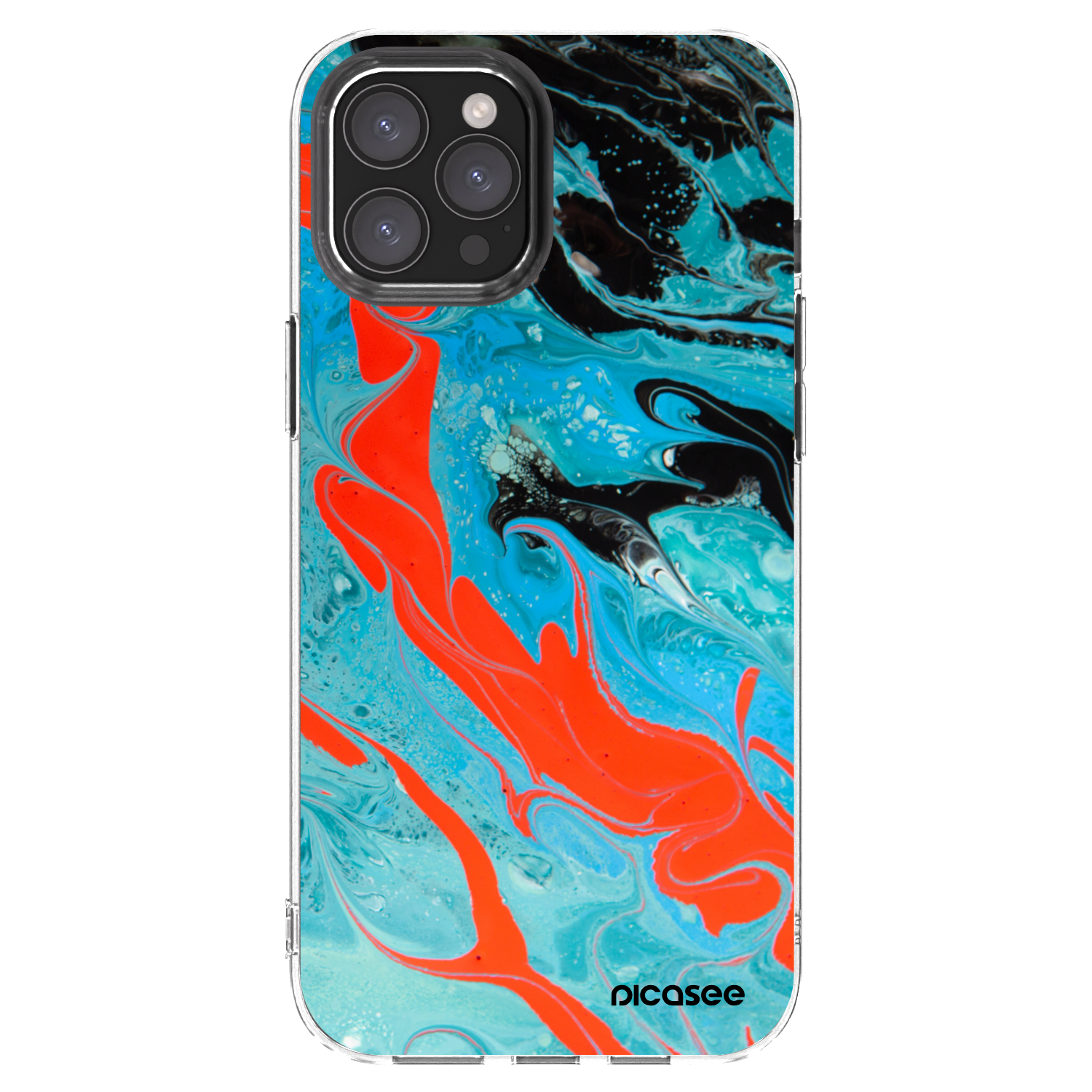 Picasee átlátszó szilikon tok az alábbi mobiltelefonokra Apple iPhone 12 Pro Max - Blue Magma
