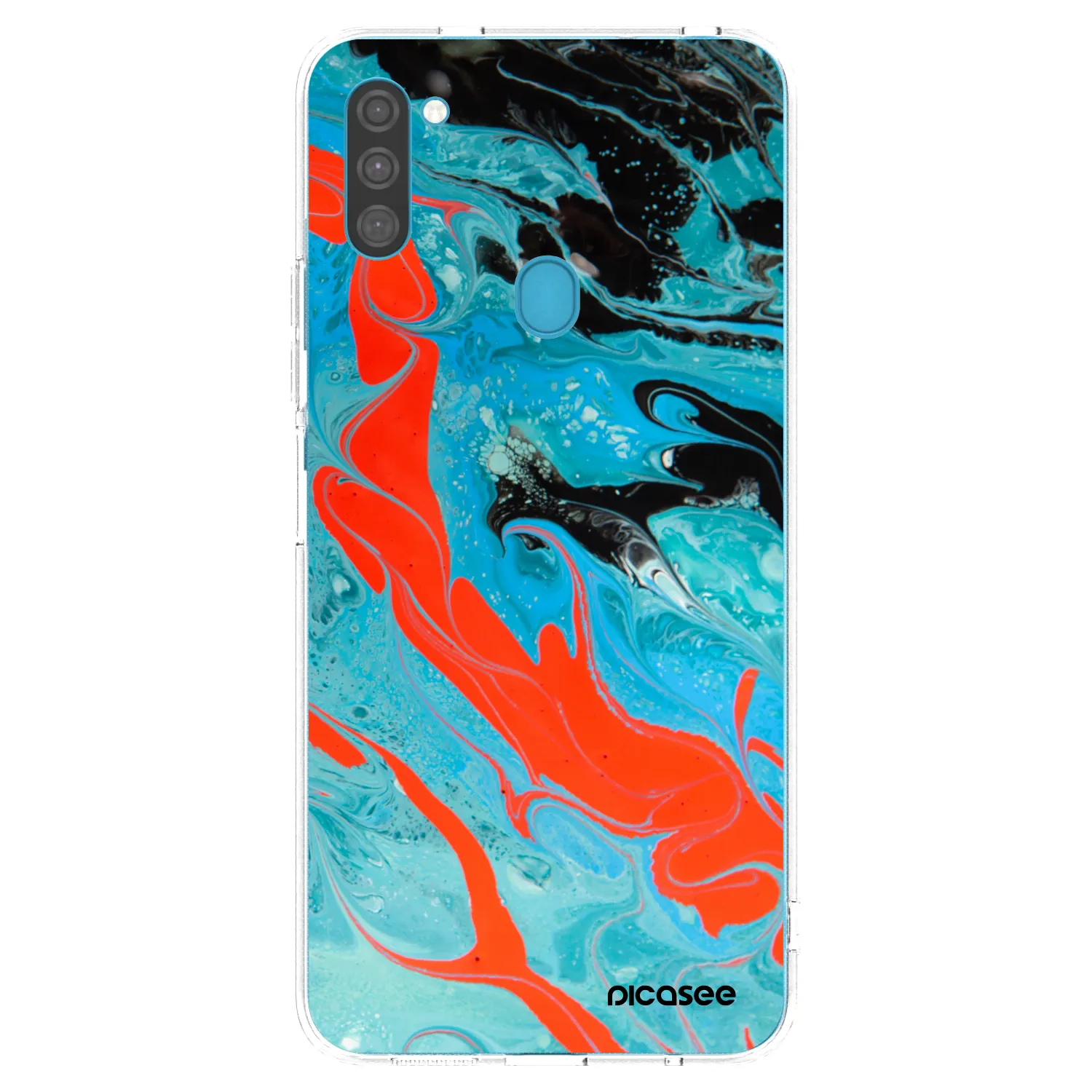 Picasee átlátszó szilikon tok az alábbi mobiltelefonokra Samsung Galaxy M11 - Blue Magma