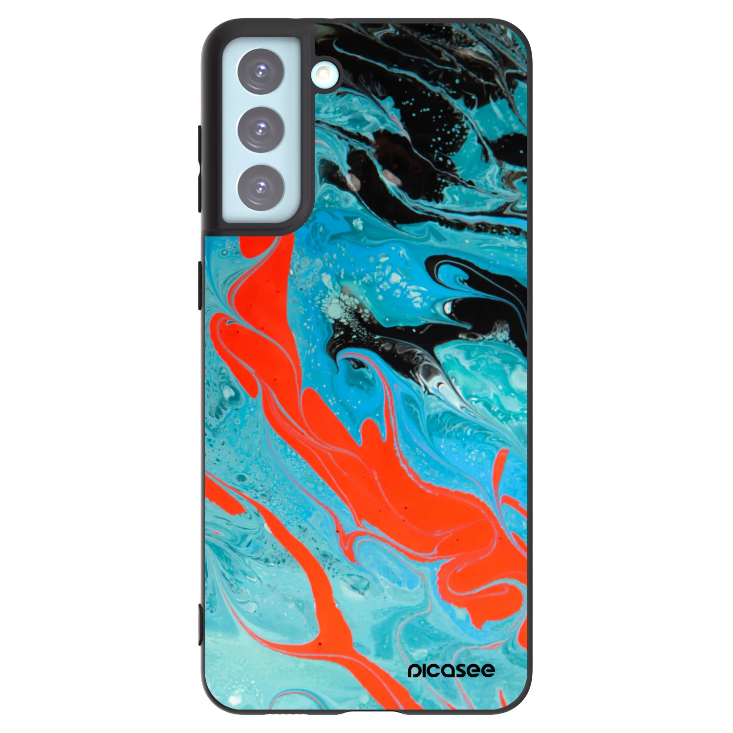 Picasee fekete szilikon tok az alábbi mobiltelefonokra Samsung Galaxy S21+ 5G G996F - Blue Magma