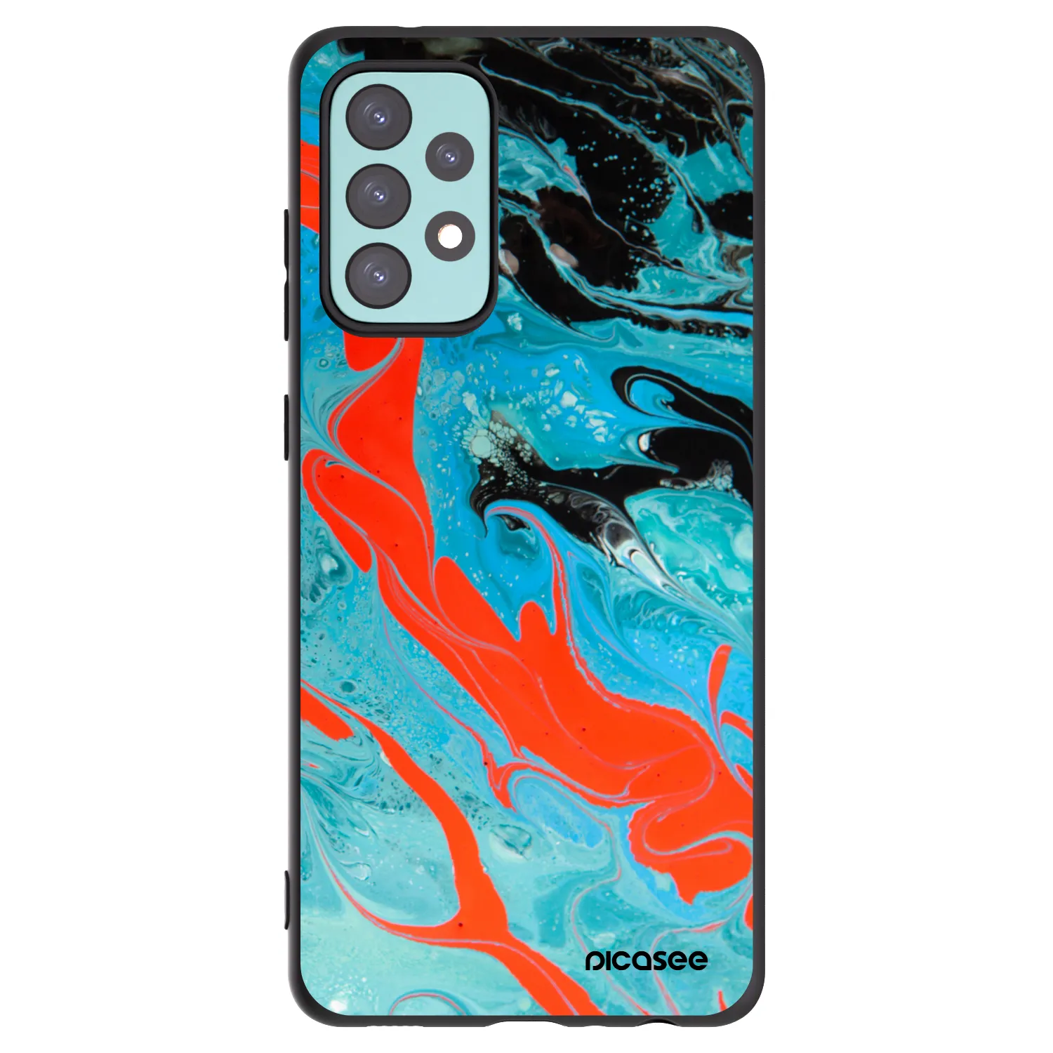 Picasee fekete szilikon tok az alábbi mobiltelefonokra Samsung Galaxy A72 A725F - Blue Magma