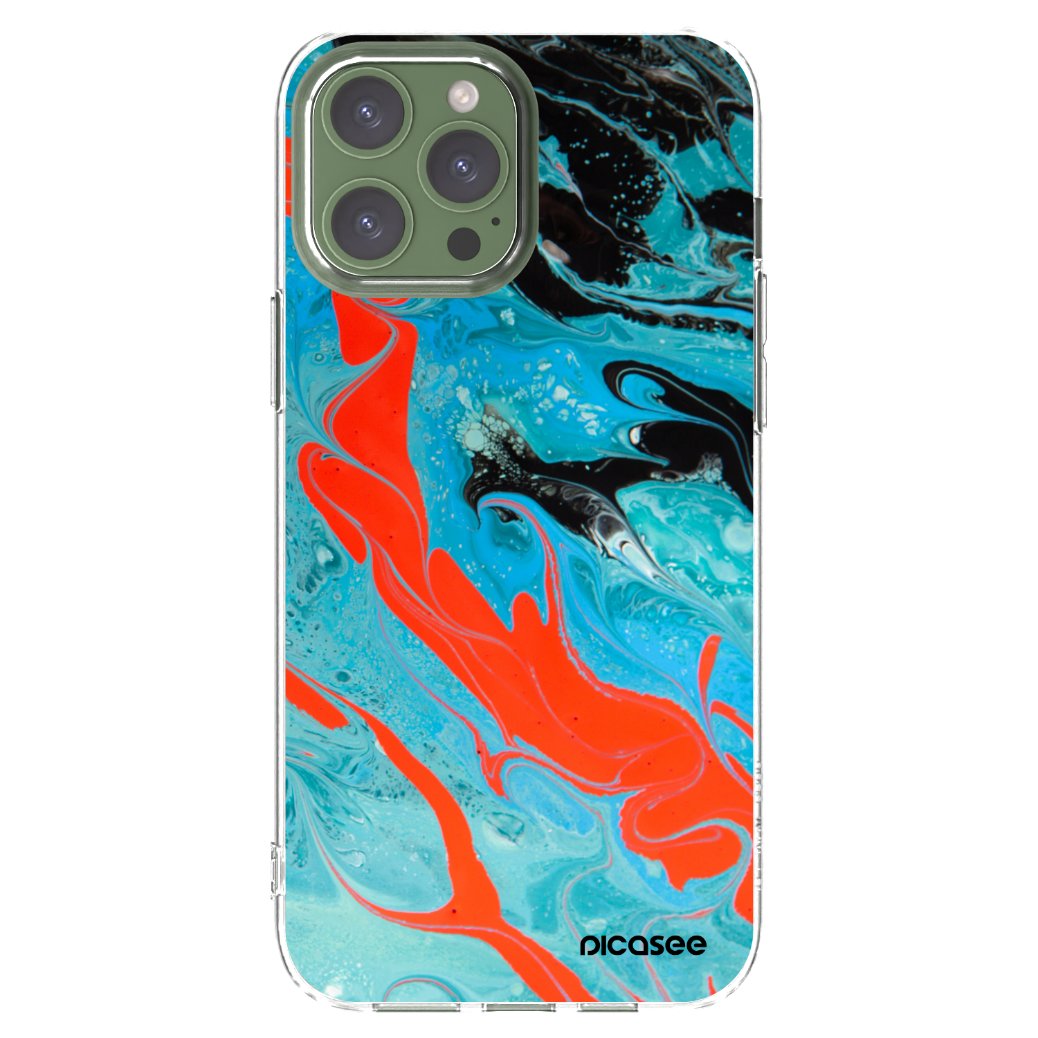 Picasee átlátszó szilikon tok az alábbi mobiltelefonokra Apple iPhone 13 Pro Max - Blue Magma