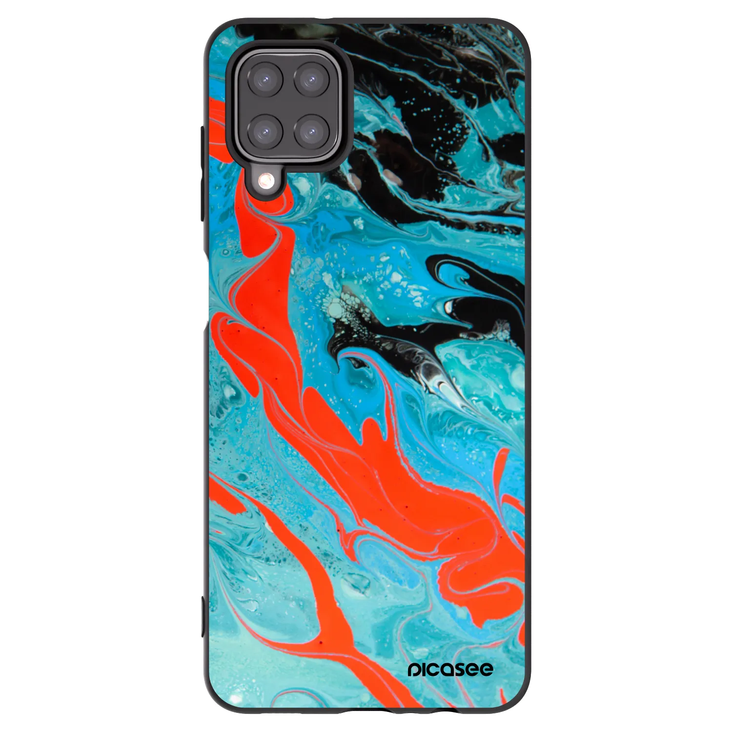 Picasee fekete szilikon tok az alábbi mobiltelefonokra Samsung Galaxy M12 M127F - Blue Magma