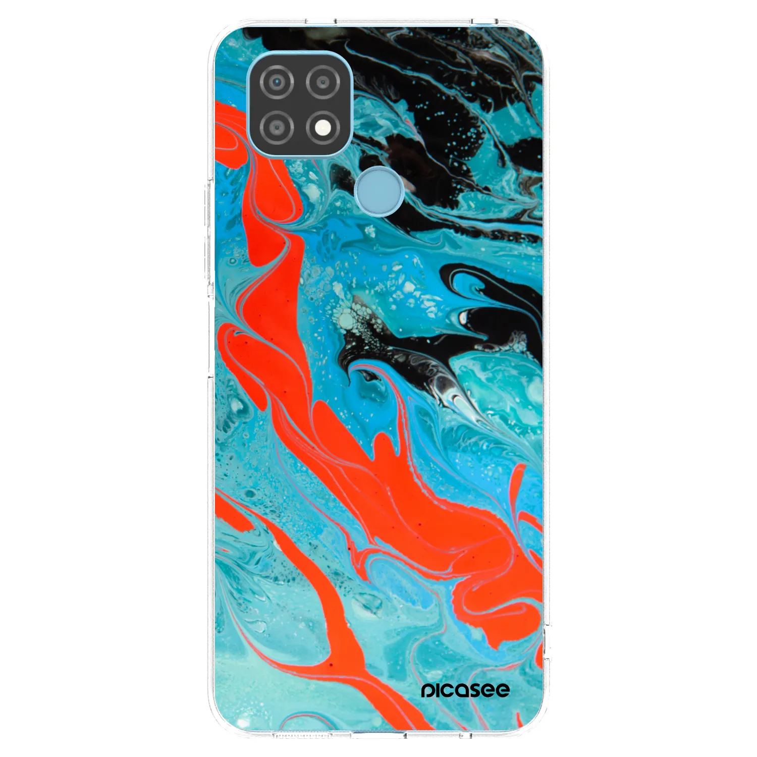 Picasee átlátszó szilikon tok az alábbi mobiltelefonokra Realme C21 - Blue Magma