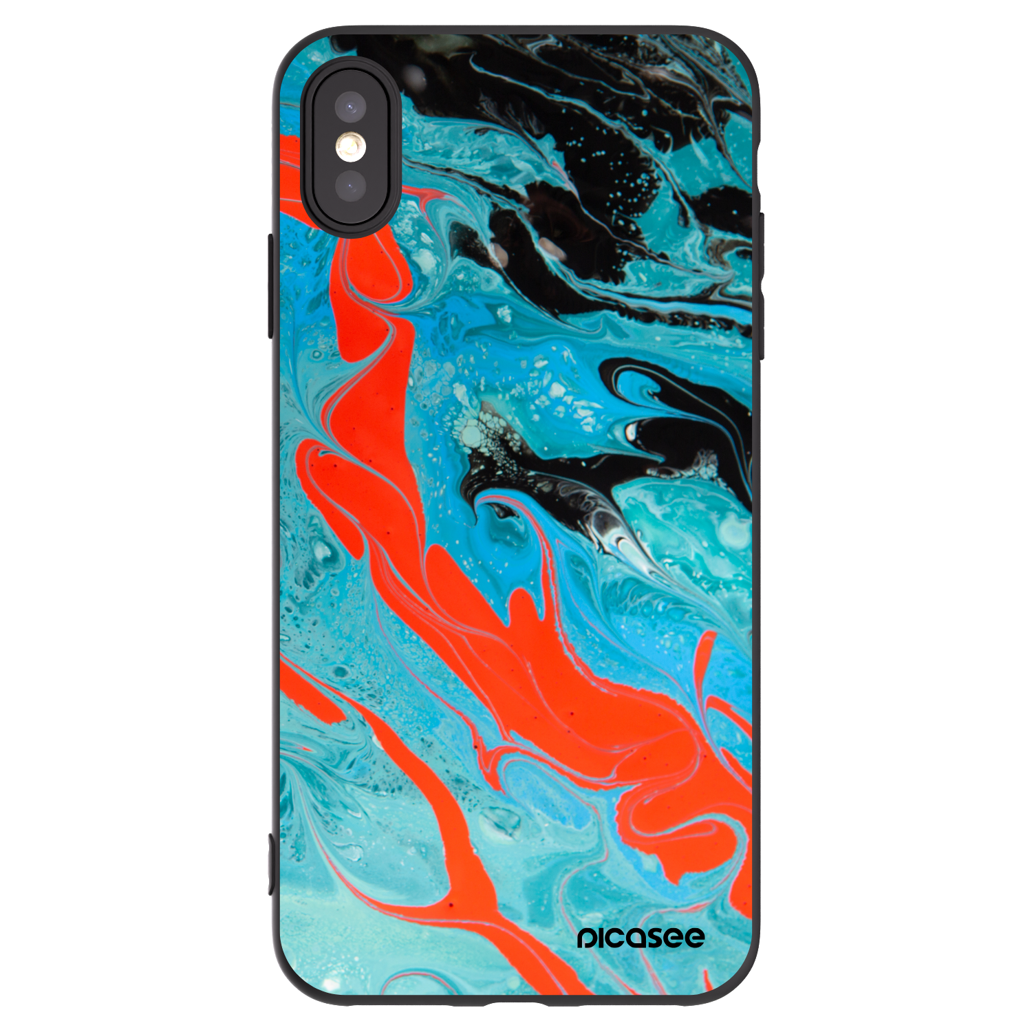 Picasee fekete szilikon tok az alábbi mobiltelefonokra Apple iPhone XS Max - Blue Magma